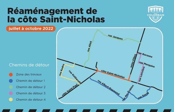 Le réaménagement de la côte Saint-Nicholas débute le 8 août